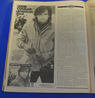 1982 Near Print Ad Poster John Cougar Mellencamp American Fool