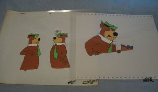 4 Yogi Bear Hand Painted Production Cels All In Very Good Shape