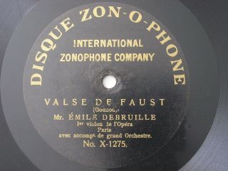 Emile Debruille Violin Faust Waltz French Zon - O - Phone 10 "
