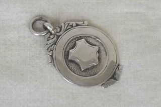 A SOLID STERLING SILVER POCKET WATCH CHAIN FOB MEDAL BIRMINGHAM 1937. 3