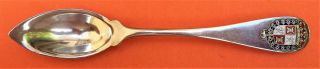 Big 6 - 1/8 " Florida Spanish Royal Shield Sterling Silver Enamel Souvenir Spoon