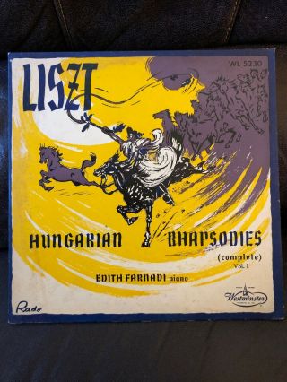 Edith Farnadi Liszt Hungarian Rhapsodies Lp Wl 5230 Westminster Mono Rare