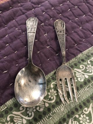Vintage Sterling Silver Nursery Rhyme Baby Spoon,  Mary Had A Little Lamb