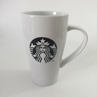 Starbucks Latte Coffee Mug Black Siren Mermaid Logo White