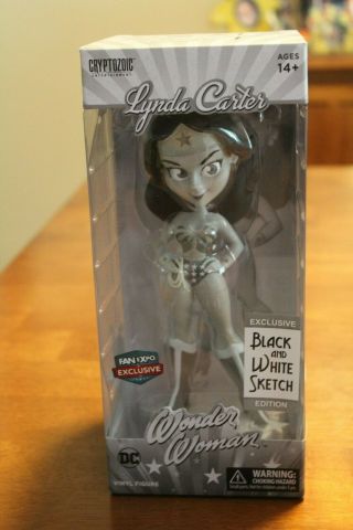 Cryptozoic Lynda Carter As Wonder Woman B/w Sketch Fan Expo Exclusive See Notes