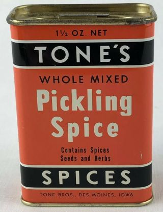 Tones Spice Tin Pickling Spice Orange 19 Cents 2