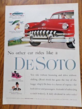 1951 Desoto Ad No Other Car Rides Like A De Soto