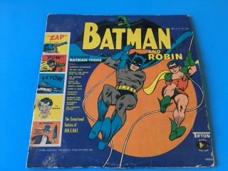 Awesome Vintage 1966 Batman & Robin Vinyl Lp Tifton 78002 Dan & Dale On Guitar
