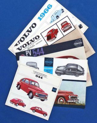 1960 - 66 Volvo Pv544 Advertising Flyers (5 Ea)
