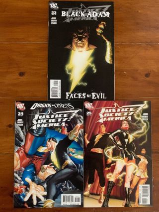 Justice Society Of America 23 - 25.  1st Print Ross Black Adam Shazam Dc Vf/nm