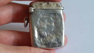 Antique Hallmarked Birmingham Silver 1923 Vesta Case 17.  34g