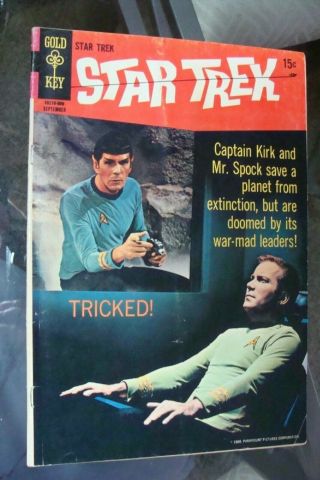 Star Trek Gold Key Comic Book Issue 5 1969 Color Nimoy Shatner Vintage War Vg,