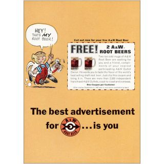 1967 A&w Root Beer: Denis The Menace,  Best Advertisement Vintage Print Ad