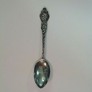 Vintage Ellenville York Souvenir Sterling Silver Spoon Indian Head Tipi View
