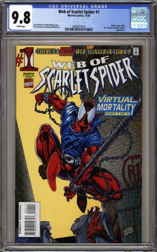 Web Of Scarlet Spider 1 Cgc 9.  8 Nm/mt 1st Issue Spider - Man Hgc 1 Of Only 5