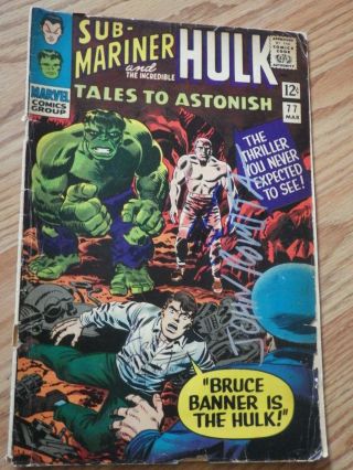 Sub Mariner & The Hulk 77 Signed By Stan Lee And John Romita Sr