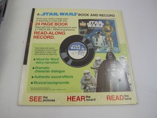 1983 Star Wars Return of the Jedi 24 Page Read - Along Book & Record - 12 3
