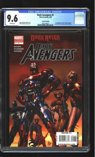 Dark Avengers 1 Cgc 9.  6 Nm,  2nd Print 1st Dark Avengers Mike Deodato Cover