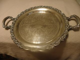 Vintage Silver Plated 15 1/4 Inch Butler Serving Tray Marked Oneida