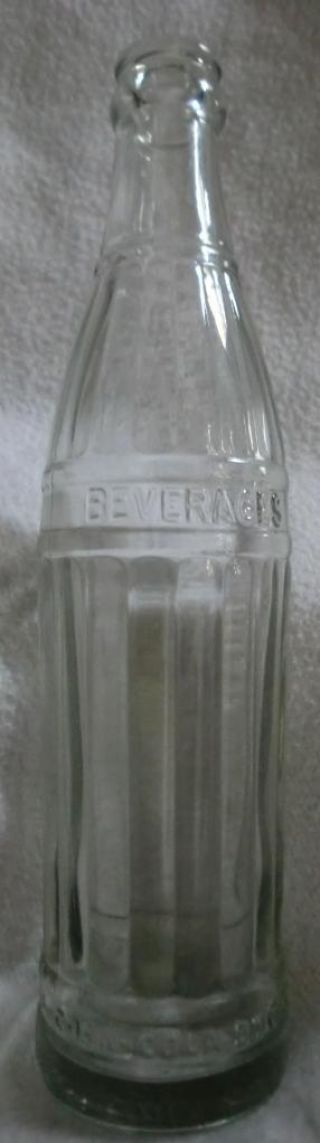 Vintage Coca Cola Quality Beverages Fayetteville Nc Clear Glass Soda Pop Bottle