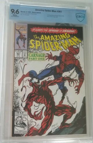 The Spider - Man 361 1st Print Cbcs 9.  6 Key 1st Appearance Carnage Hot