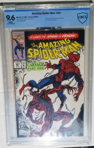 The Spider - Man 361 1st print CBCS 9.  6 KEY 1ST Appearance CARNAGE Hot 3