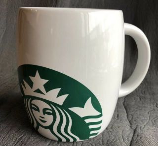 2015 Starbucks Big Green White Coffee Mug Tea Cup Mermaid Logo 16oz