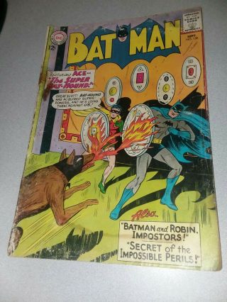 Batman 158 Dc Comics 1963 Ace The Bat - Hound Bob Kane Art Silver Age Robin