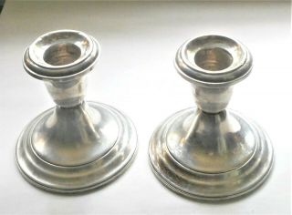 Pair Gorham Sterling Silver 948 Candle Holders 3 1/2 " Candle Holders 15.  8 Oz