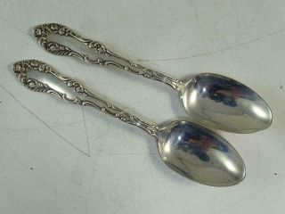 Antique Sterling Silver Towle 1892 Teaspoon Spoon Set X2 42.  4 Grams Old English