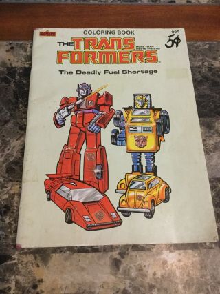 Vintage 1984 The Transformers The Deadly Fuel Shortage Coloring Book Marvel