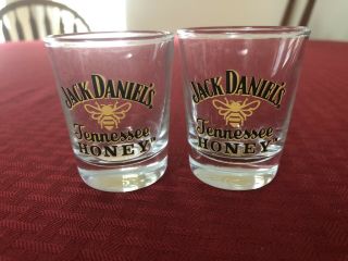 Jack Daniels Tennessee Honey Whiskey Shot Glass Set Of 2
