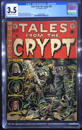 Tales From The Crypt 30 - Ec Comics - Cgc Graded 3.  5 C/ow - Jack Davis Cover