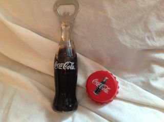 Coca Cola Bottle Magnet & Opener With Bottle Cap Pencil Sharpener