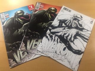Marvel Venom (2016) 1,  2nd Print,  Rare Sandoval Uk B&w Variant Nm Ships