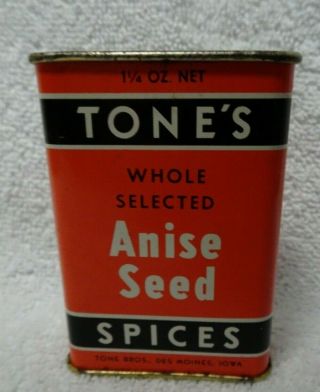 Tones Anise Seed 1 1/4 Ounce Black And Orange Spice Tin