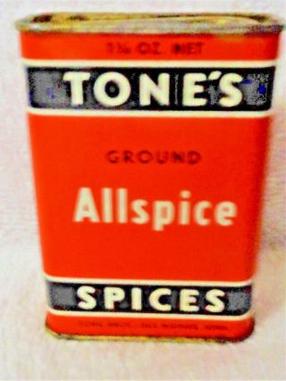 Tones Ground Allspice 1 1/4 Ounces Black And Orange Spice Tin 2