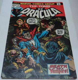 Tomb Of Dracula 13 (marvel Comics 1973) Origin Blade The Vampire Slayer (fn)