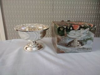 Vintage Silver Plated Rose Bowl Flower Decoration Dish