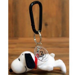 Vintage Snoopy Peanuts Mascot Key Charm Sleeping Plush Doll Chain