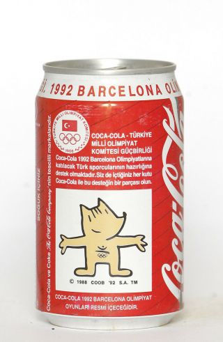 1992 Coca Cola Can From Turkey,  Barcelona 