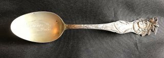 Vintage Harrison Idaho Indian Chief Head Maize Sterling Souvenir Spoon