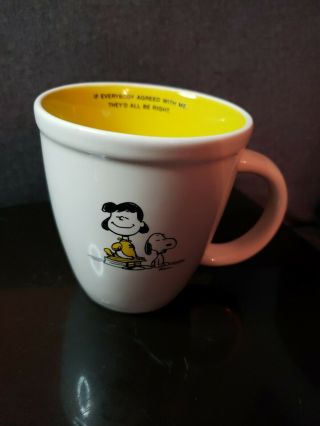Vintage Peanuts Hallmark Lucy & Snoopy Coffee Mug If Everybody Agreed With Me