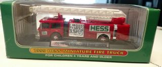 1999 Hess Mini Fire Truck Never Out Of The Box