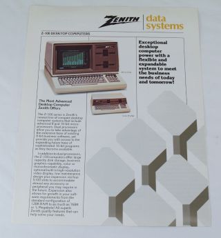1984 Zenith Z - 100 Desktop Computers Tri - fold Color Brochure 2