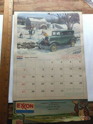 Dec.  1973 - Dec.  1974 Exxon Calendar.  Clarksville Esso,  Clarksville,  Maryland.