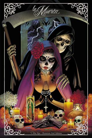 Lady Death La Muerta Pin Ups 1 Premium Silver Foil Ltd.  Ed.  Comic Book