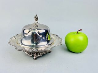 Vintage Derby Silver Co Silver Plate Art Noveau Covered Butter Dish