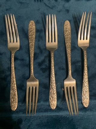 National Silver Co Aa Narcissus Dinner Forks - 5
