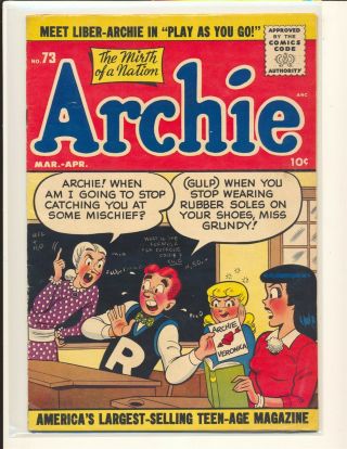 Archie Comics 73 Vg/fine Cond.
